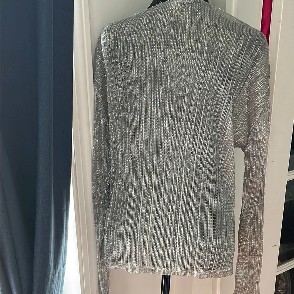 J. Crew Silver Metallic Blouse - Picture 7 of 7